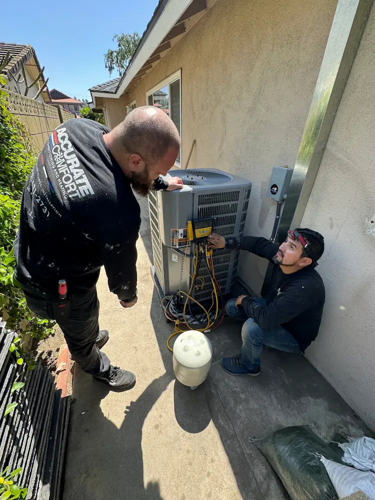 accurate team fixing an ac - ac maintenance yorba linda ca