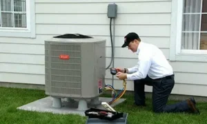 HVAC technician servicing